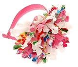 L. Erickson USA Confetti Flower Headband - Silk Charmeuse White/Vineyard Haven/Silk Charmeuse Molokini Pink