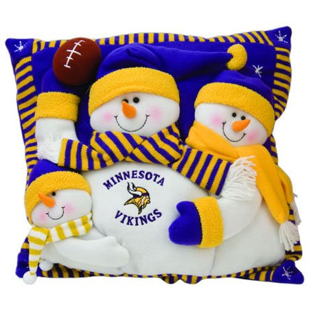 Minnesota Vikings Snowman Family Pillow