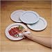 Designed to assist children the elderly people with limited muscle control and individuals with the use of only one hand * The deep inner lip keeps food from sliding off the plate * The user brings the utensil to the edge of the plate and pushes the food onto the utensil * 9 in diameter * Dishwasher autoclave and microwave safe *