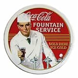 Coke Fountain Service Round Stone Coaster Set