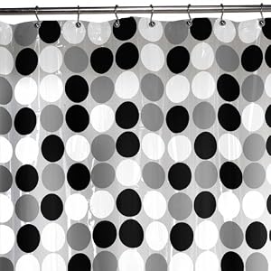 Maytex Circles PEVA Shower Curtain, Black: Kitchen  Dini