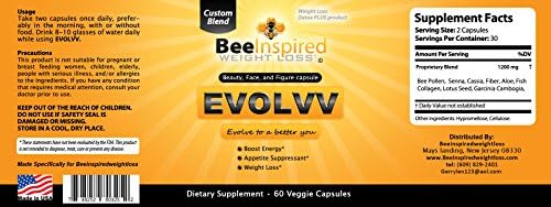 Evolvv Couples Kit 4 Bottle (2 Month Supply each): Bee Pollen|Garcinia Cambogia Detox and Weight Loss Kit: Aloe Vera, Guarana, Lotus Seed, Bee Pollen, Garcinia Cambogia, Fish Collagen, Fiber, Senna, Cassia, Flax Seed Extract. Detox and Weight Loss Supplement