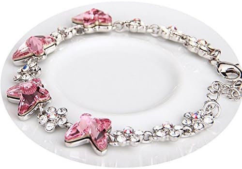 HONEYKISS Womens Butterfly Whisper Crystal Bracelet High-end Jewelry(C2)