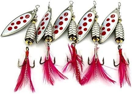 MELIP 5Pcs Fishing Lure Spinners Spoons Bait Ideal For Pike Trout Salmon