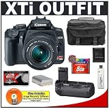 Canon Digital Rebel XTi 10.1MP Digital SLR Camera (Black) + Canon EF-S 18-55mm Lens [Outfit] + BG-E3 Grip + 8GB Card + NB-2LH Battery + Accessory Kit