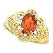 14K Yellow Gold Mexican Fire Opal Ring