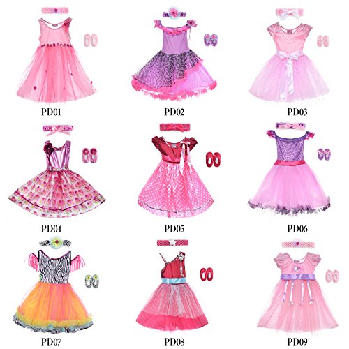 HBB Kids Girl's Princess Dress Up Dance Tutu Costume With Headband & Shoes SZ 3-5