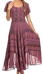 Embroidered Cap Sleeves Elasticized Corset   Waistline Plaid Print Rayon Summer Fall  Dress