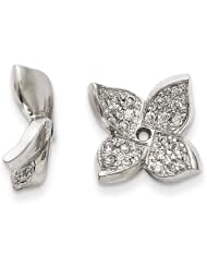 14K White Gold Diamond Earrings Jacket. Carat Wt- 0.14ct. Metal Wt- 1.2g