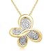True Harmony by Carol Alt 18K Gold Plated Sterling Silver Diamond Butterfly Pendant Necklace (1/7 cttw, I-J Color, I3 Clarity), 18