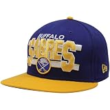New Era Buffalo Sabres Royal Blue-Gold Word Stripe 9FIFTY Snapback Adjustable Hat