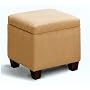 Microfiber Modern Cube Storage Footstool / Ottoman with Wood Legs