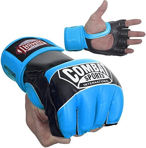CSI Synthetic Leather Pro-Style Grappling Gloves - Electric Blue - Small