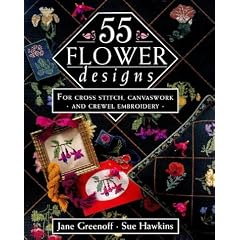 55 Flower Designs: For Cross Stitch, Canvaswork and Crewel Embroidery