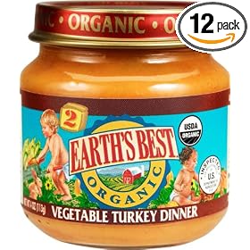 Earth's Best Organic 2nd Turkey Vegetable Dinner, 4 Ounce Jars (Pack of 12)
