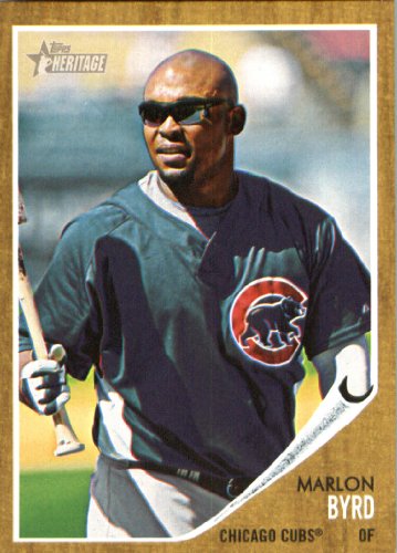 2011 Topps Heritage Baseball Card # 228 Marlon Byrd - Chicago Cubs - MLB Trading Card in Screwdown Case
