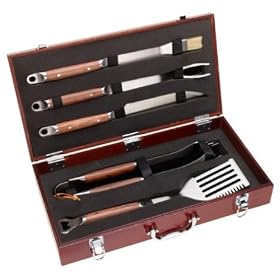 Mr. Bar-B-Q 5-Piece Stainless-Steel and Hardwood Barbecue Tool Set by Mr. Bar-B-Q