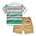 Ferenyi Toddler Boys Clothes Boys' Solid Pique Polo Stripe Shirt and Twill Short