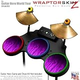 Fire Purple Skin by WraptorSkinz fits Guitar Hero 4 World Tour Drum Set for Nintendo Wii, XBOX 360,