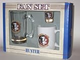 FLORIDA STATE SEMINOLES 3 Piece Team Logo COFFEE MUG / SHOT GLASS / Glass BEER MUG Set