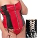 Plus Size Patent Leather PVC Front Zipper Corset in Red/Black 1x 2x 3x