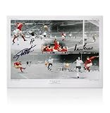 Print of England's 1966 World Cup final goals signed by Sir Geoff Hurst and Martin Peters