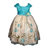 (Size 10 Turquoise) Girls Flower Girl Dress with Embroidery