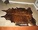 ecowhides 100% Genuine Brazilian Cowhide Rug - Dark Brown Brindle - Luxury Cowskin Cow Hide Leather Area Rug Home Decor (Large) 6 x 6 ft
