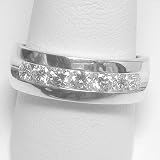 14K White or Yellow Gold Diamond Man's Band