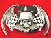 Heavy Metal Lighter Belt Buckle Skull Batwings Metal Rocker Belt Buckle Lighter