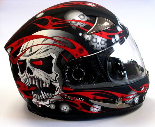 VIPER TROJAN SKULL MOTORCYCLE HELMET, MEDIUM