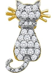 0.33ctw Round Diamond Cat Pendant