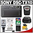 Sony Cyber-Shot DSC-TX10 Shock & Waterproof Digital Camera (Black) with 8GB Card + Battery + (2) Cases + Flash + Accessory Kit Sony Cyber-Shot DSC-TX10 Shock & Waterproof Digital Camera (Black) with 8GB Card + Battery + (2) Cases + Flash + Accessory Kit