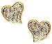 Adorable Gold Tone Sparkling Clear Crystal Embellished Heart Stud 1/2
