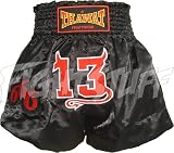 Thawat Black Devil 13 Muay Thai Boxing Shorts, XL