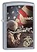 Zippo USMC Soldier American Flag Street Pocket Lighter, Chrome
