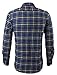 XQS Men's Long Sleeve Plaid Flannel Shirt