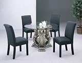 Antique Finish 48 Round Parson Dining Table & 4 Chairs