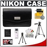 Nikon Coolpix 11632 Leather Digital Camera Case Bag + Tripod + Accessory Ki ....
