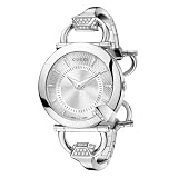 Gucci Women`s YA122514 Chiodo Steel Diamond Bangle and Case Silver Dial Watch