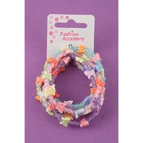 card of 5 beaded butterfly bracelets