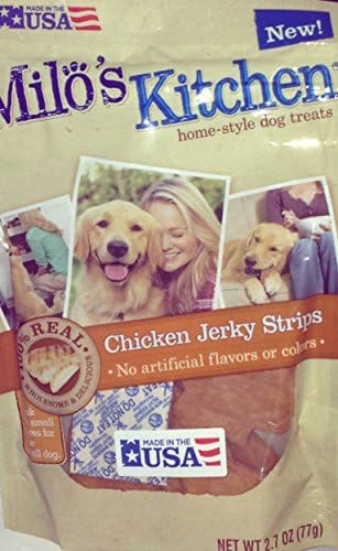 Three Packages of 2.7 Oz Milo's Kitchen Home-style Chicken Jerky Strips Dog Treats