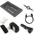 Samsung YP-P3 (P3) Series BLACK Silicone Skin Case Cover w/ a 2in1 Sync Charging Cable, USB Car Charger, USB Wall / Travel Charger, and a 3.5mm to 3.5mm Auxiliary mp3 Cable