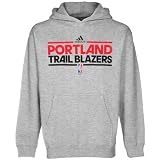 NBA adidas Portland Trail Blazers Youth Ash Practice Pullover Hoodie Sweatshirt (Medium)