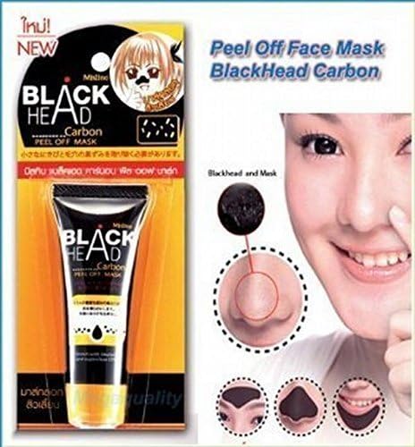 Blackhead Remover Black Head Carbon Peel Off Face Mask Pack of 3 (3 x 10 Grams) Net wt. 1.05822 Oz By Miss Siam.