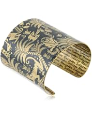 Mercedes Salazar "Fiesta" Handmade Thick Enamel Black Cuff Bracelet, 6"