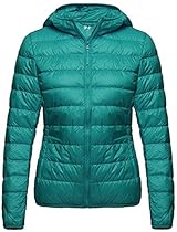 Wantdo Women's Hooded Packable Ultra Light Weight Down Coat Short Outwear(Green,US X-Small)
