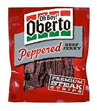 Oh Boy! Oberto Peppered Beef Jerky, 3.25-Ounce Bags (Pack of 4)