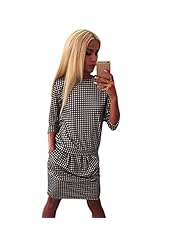 Cotton Houndstooth Print Evening Dress/Party Dress 
