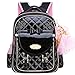 Waterproof Princess School Backpacks for Girls Cute Kids Book Bag Travel Daypack (Black Cat, Large)